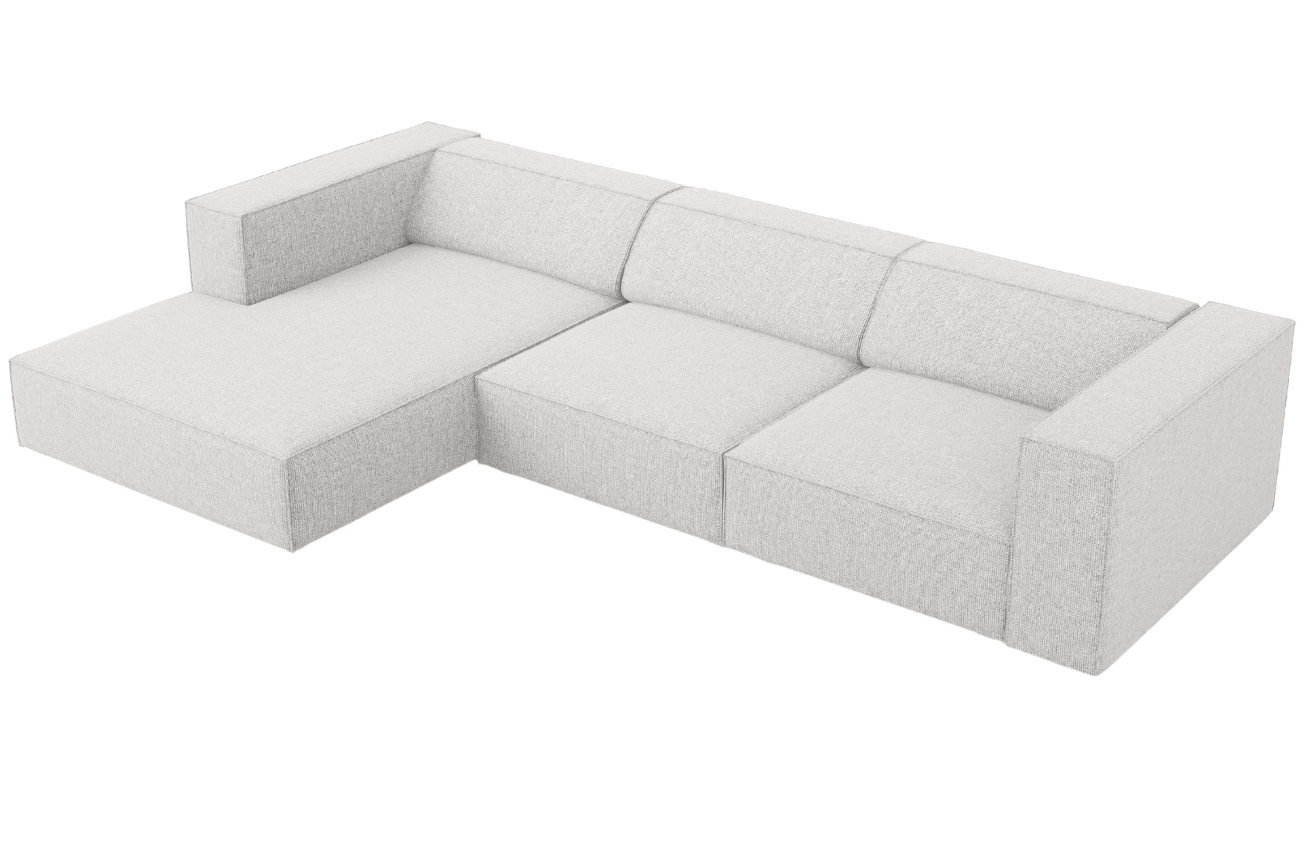 Světle šedá čalouněná rohová pohovka Cosmopolitan Design Arendal 284 cm, levá