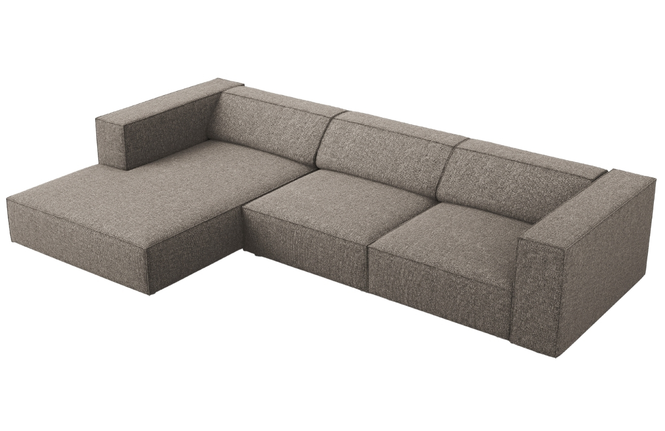 Šedá čalouněná rohová pohovka Cosmopolitan Design Arendal 284 cm, levá