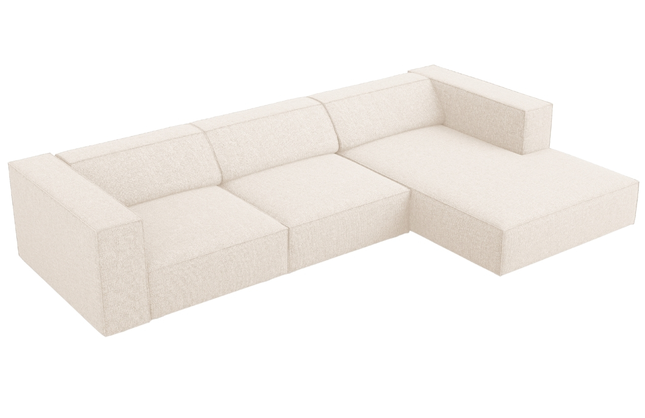 Světle béžová čalouněná rohová pohovka Cosmopolitan Design Arendal 284 cm, pravá