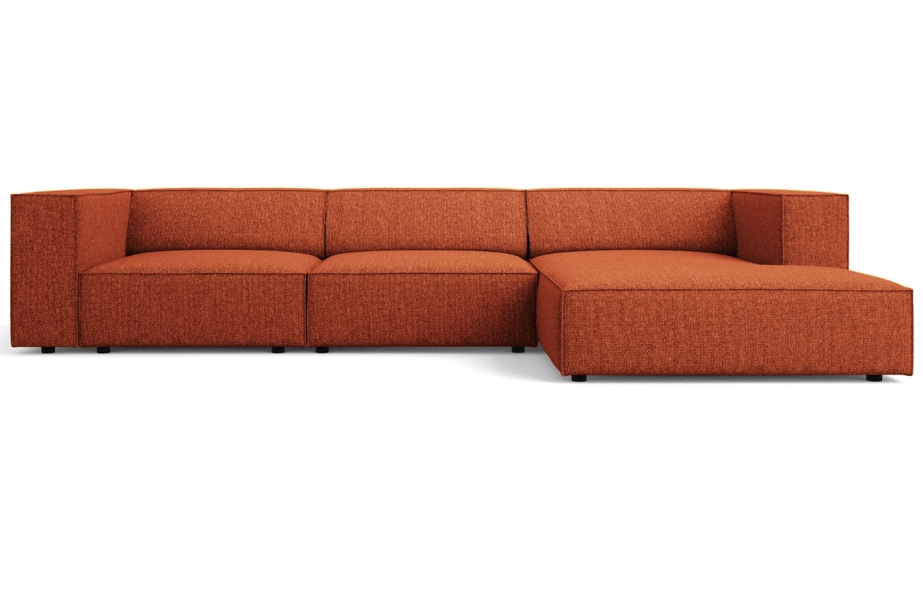 Terakotově červená čalouněná rohová pohovka Cosmopolitan Design Arendal 284 cm, pravá
