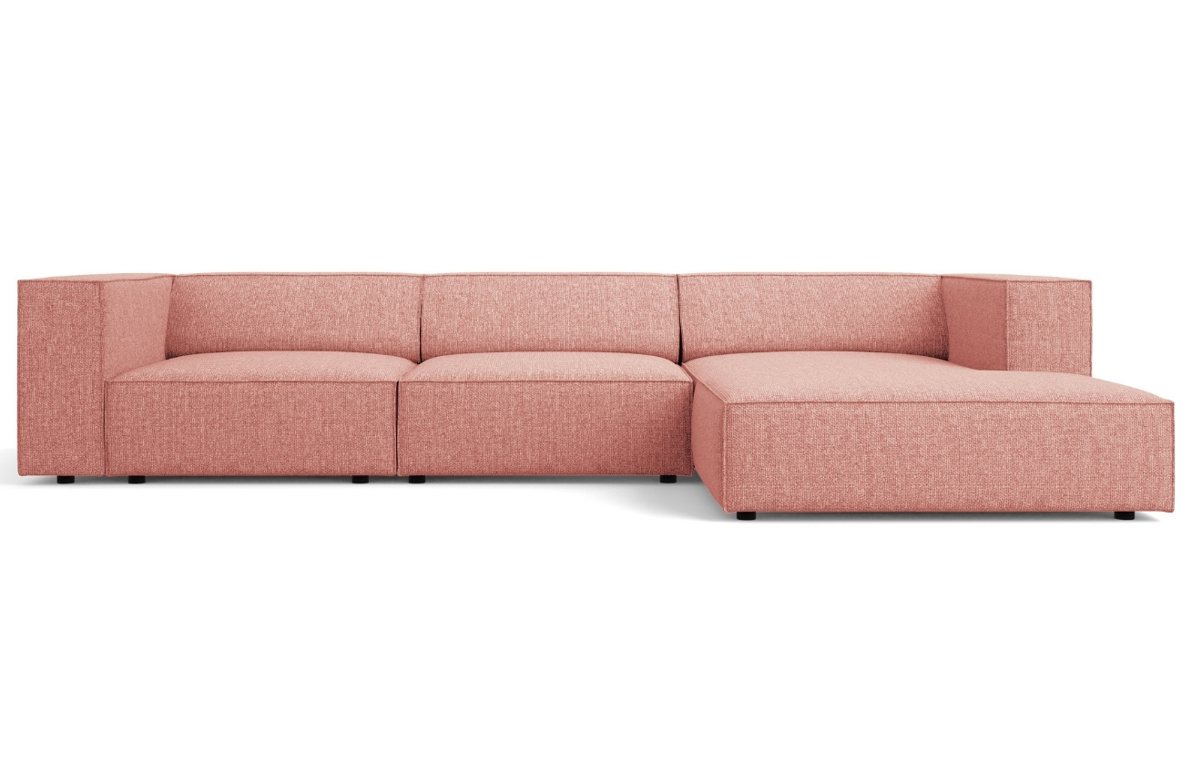 Růžová čalouněná rohová pohovka Cosmopolitan Design Arendal 284 cm, pravá