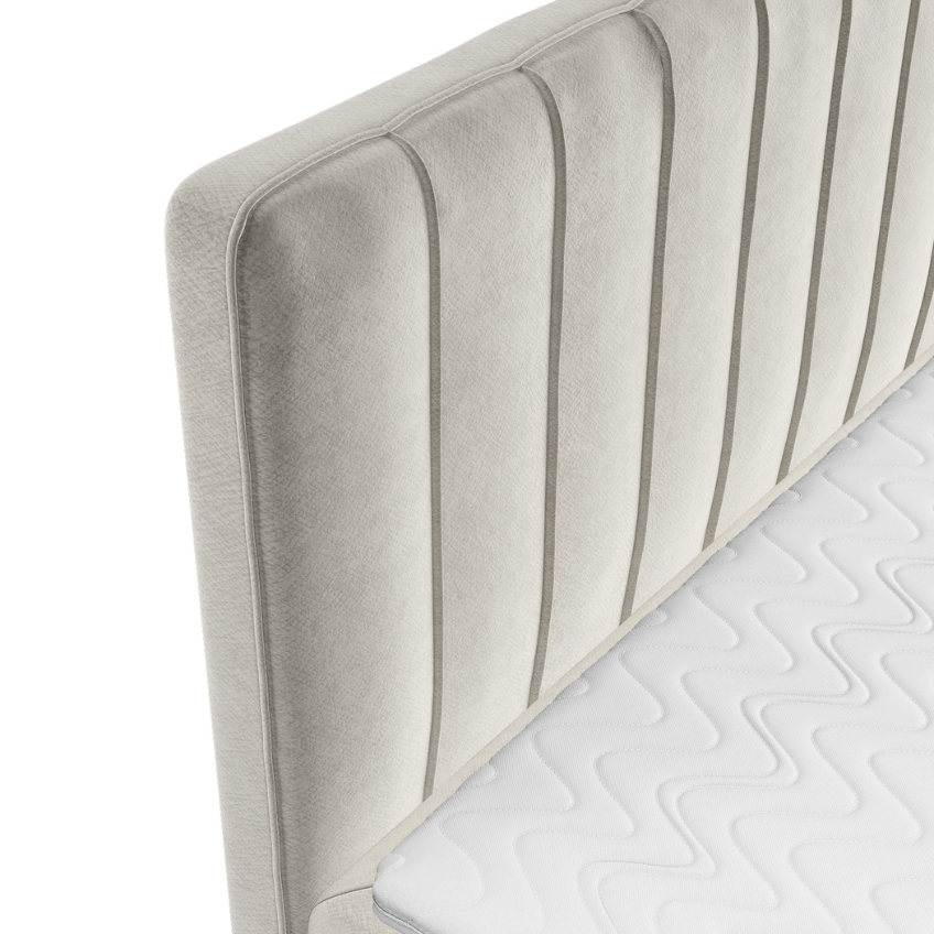 Maison de Rêve Béžová sametová postel boxspring KOBBE 160 x 200 cm