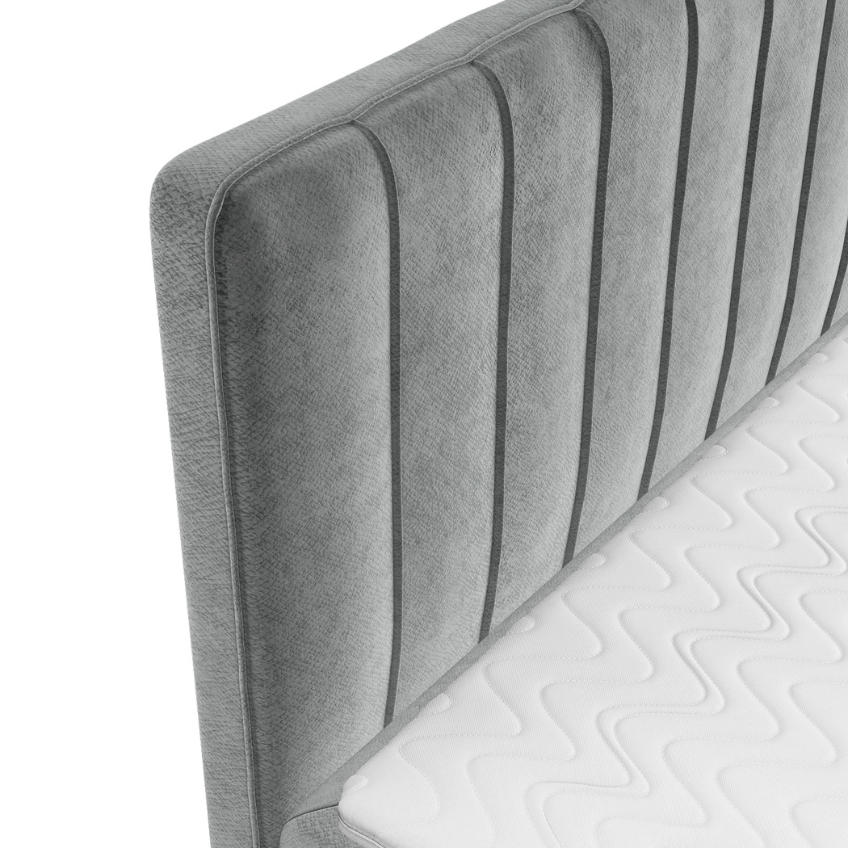 Maison de Rêve Šedá sametová postel boxspring KOBBE 180 x 200 cm