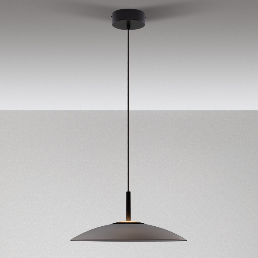 Kouřově šedé skleněné závěsné LED světlo Nova Luce Polifemo 40 cm