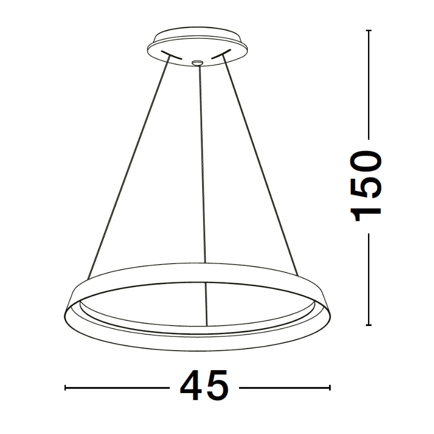 Bílé kovové závěsné LED světlo Nova Luce Ormi 45 cm
