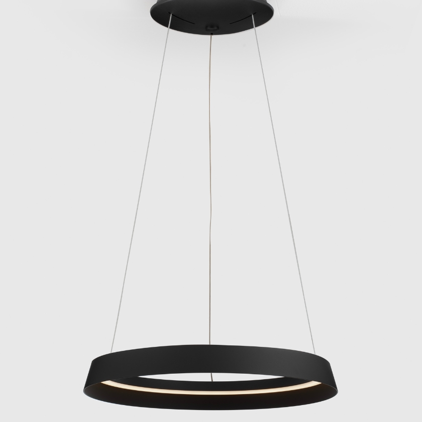 Černé kovové závěsné LED světlo Nova Luce Ormi 45 cm