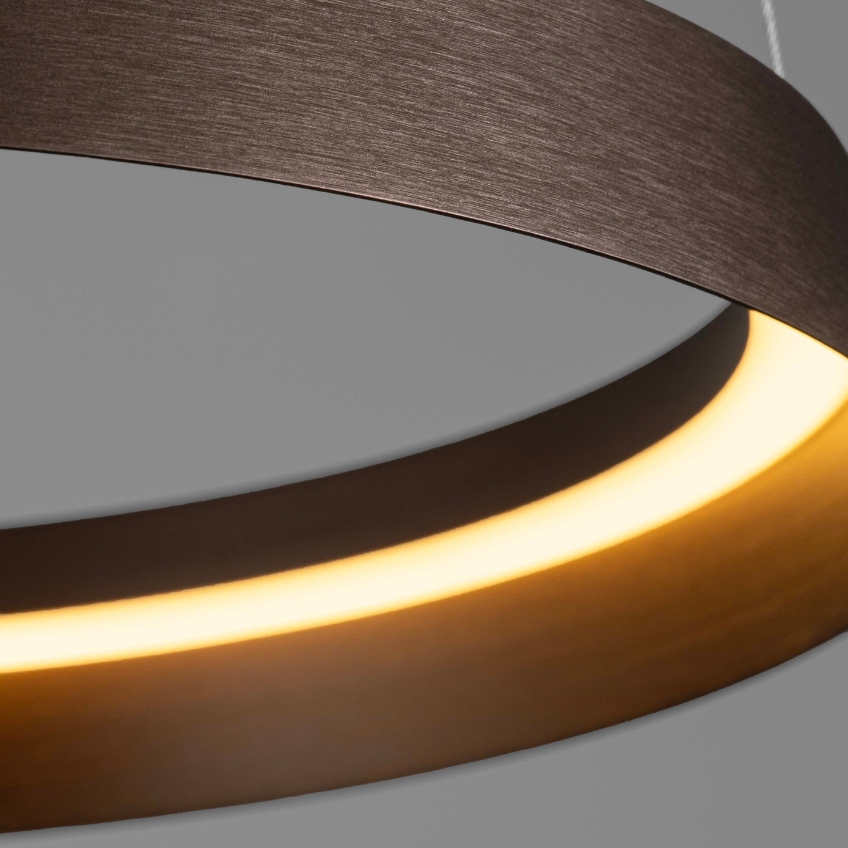 Hnědé kovové závěsné LED světlo Nova Luce Ormi 45 cm