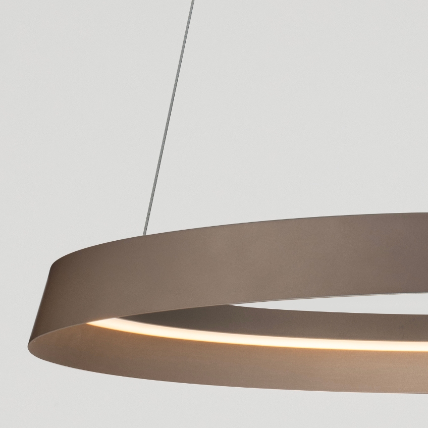 Hnědé kovové závěsné LED světlo Nova Luce Ormi 60 cm