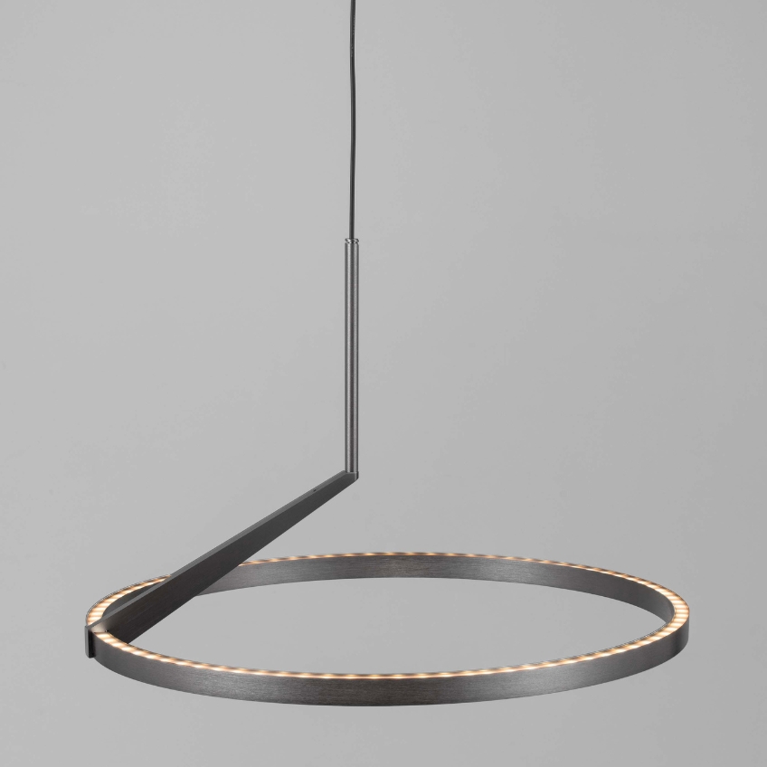 Stříbrnošedé kovové závěsné LED světlo Nova Luce Tilia 60 cm