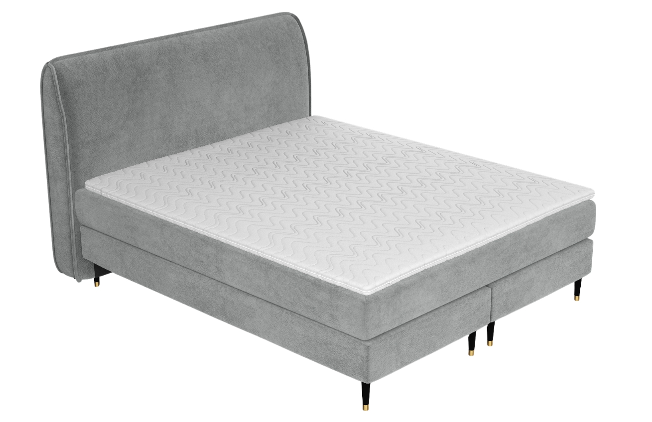 Maison de Rêve Šedá sametová postel boxspring OFFO 180 x 200 cm