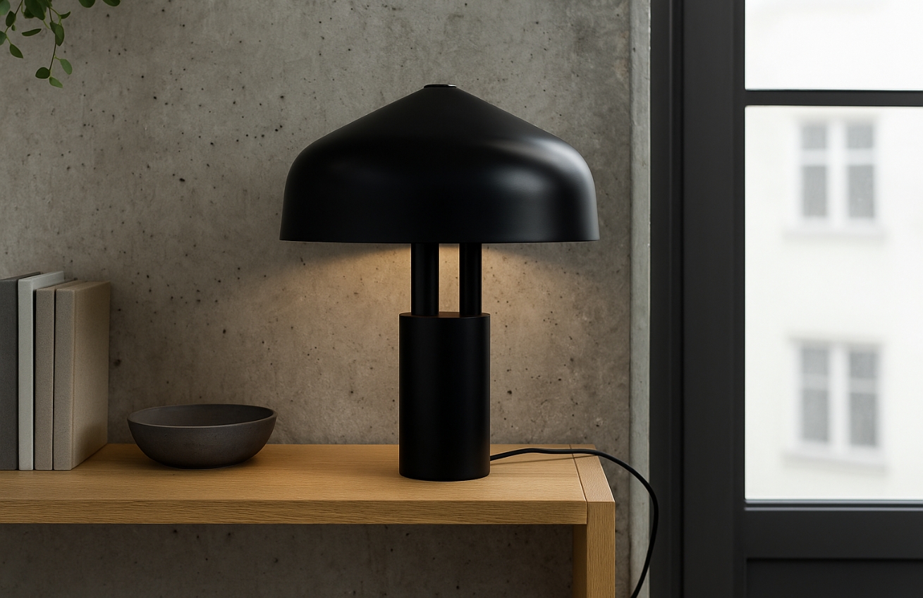 Černá kovová stolní lampa Richmond Linzy