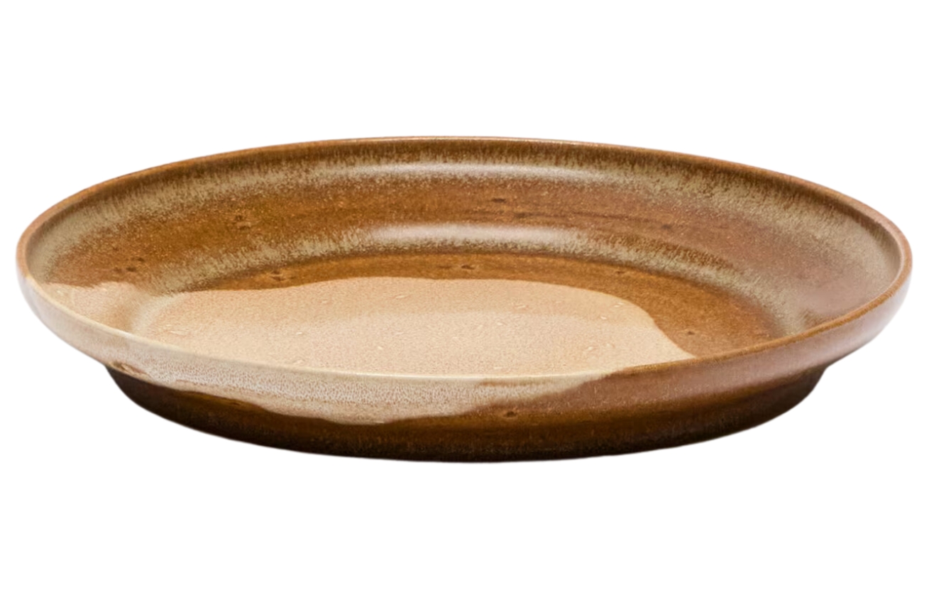 Hnědý keramický talíř Kave Home Nagoli 26,5 cm