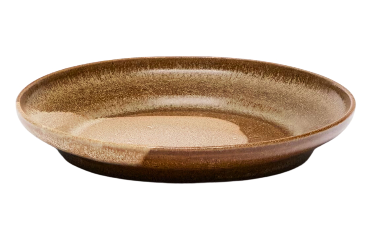 Hnědý keramický dezertní talíř Kave Home Nagoli 22,5 cm