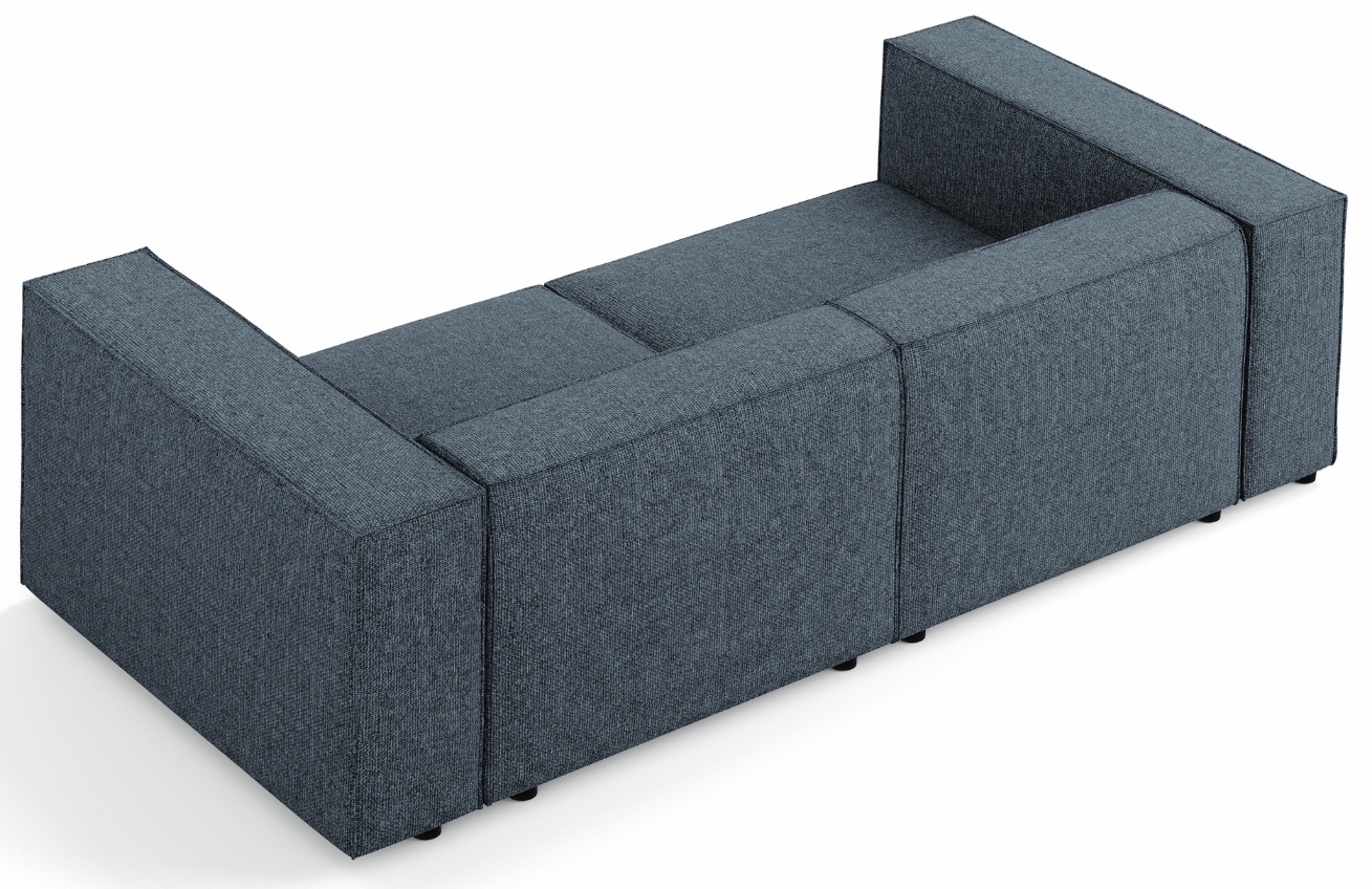 Kr&aacute;lovsky modr&aacute; čalouněn&aacute; tř&iacute;m&iacute;stn&aacute; pohovka Cosmopolitan Design Arendal 204 cm