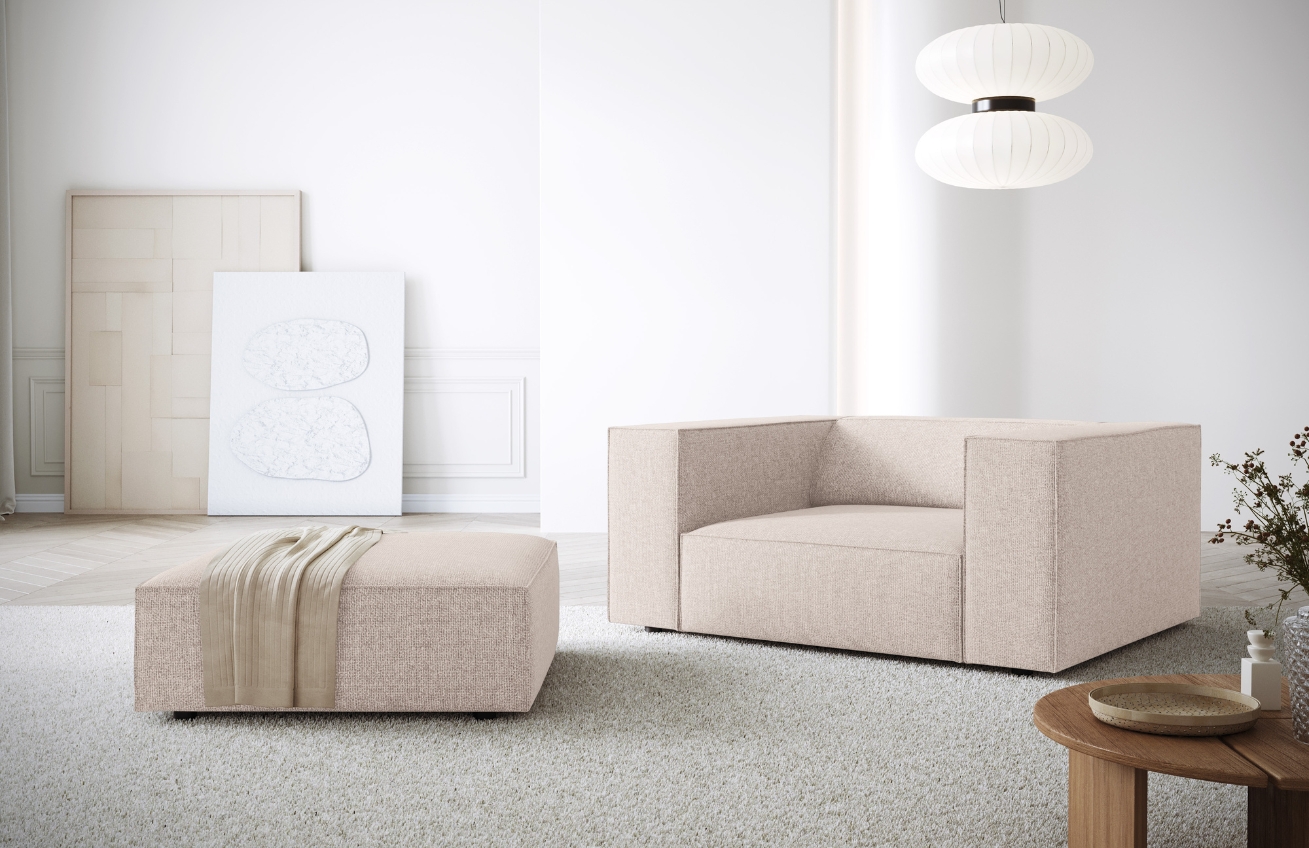 Béžová čalouněná podnožka Cosmopolitan Design Arendal 102 x 80 cm