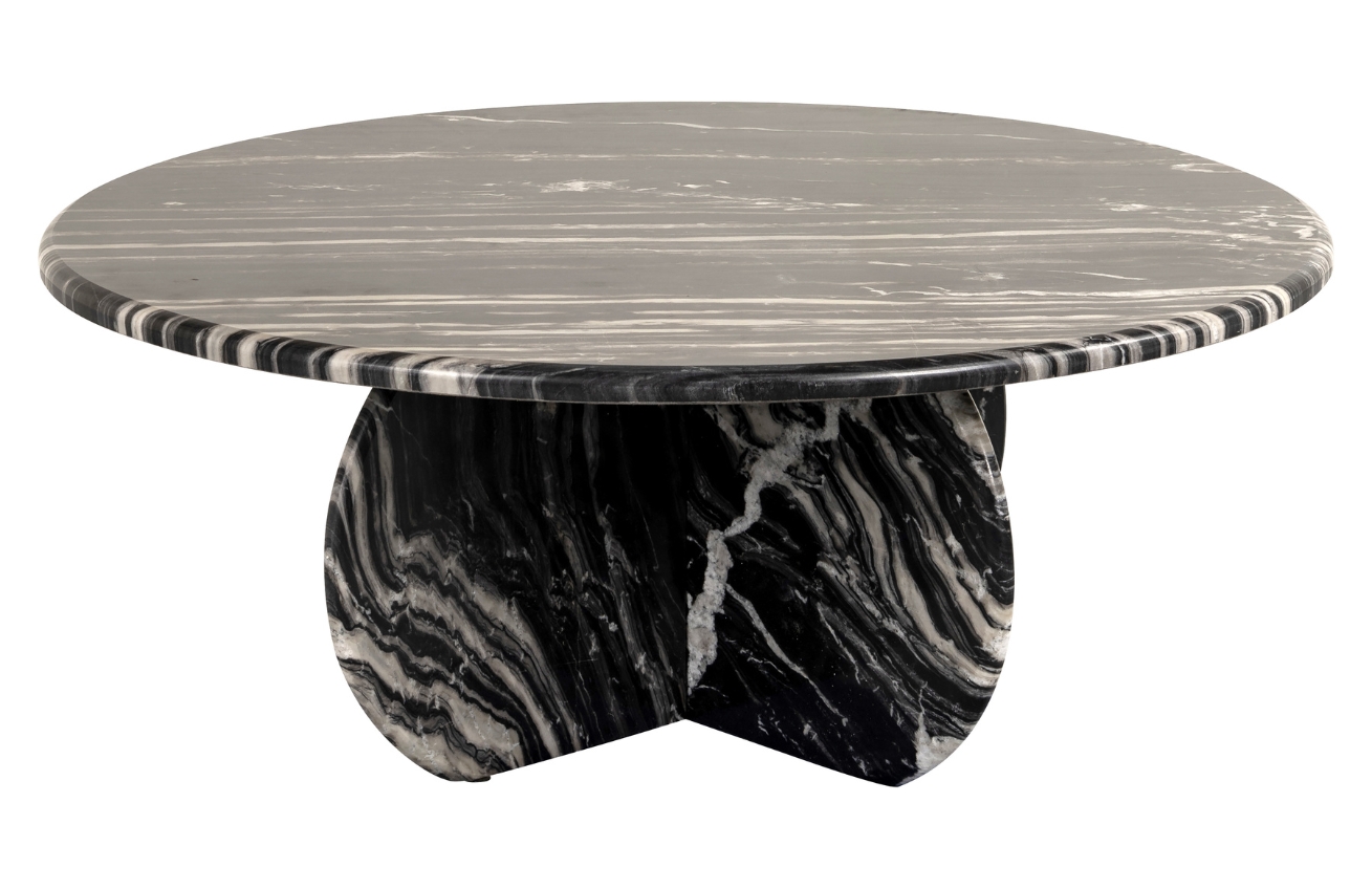 Černý mramorový konferenční stolek Richmond Bancroft 90 cm