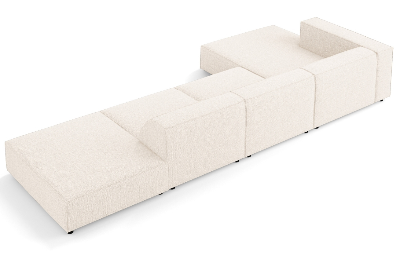 Světle béžová čalouněná rohová pohovka Cosmopolitan Design Arendal 341 cm, levá