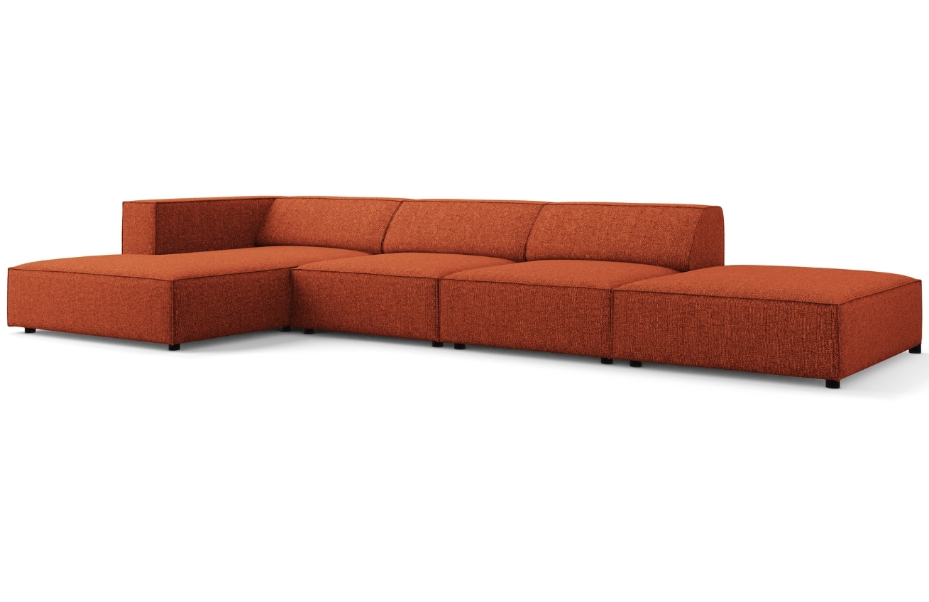 Terakotově červená čalouněná rohová pohovka Cosmopolitan Design Arendal 341 cm, levá