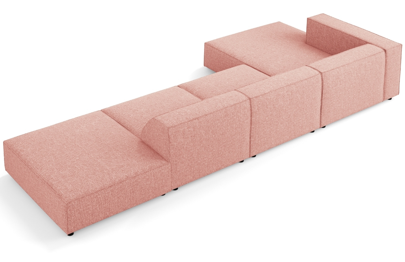 Růžová čalouněná rohová pohovka Cosmopolitan Design Arendal 341 cm, levá