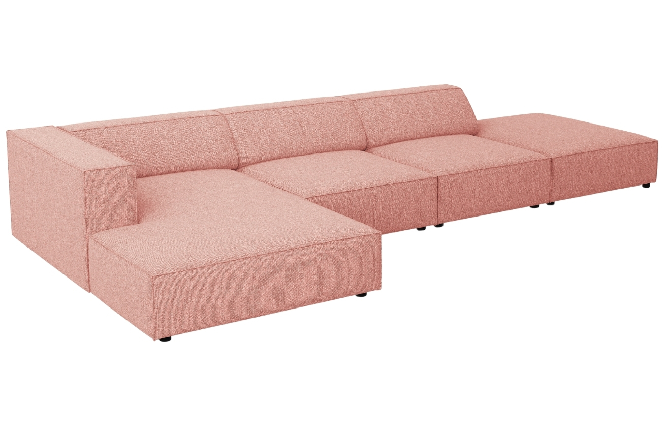 Růžová čalouněná rohová pohovka Cosmopolitan Design Arendal 341 cm, levá