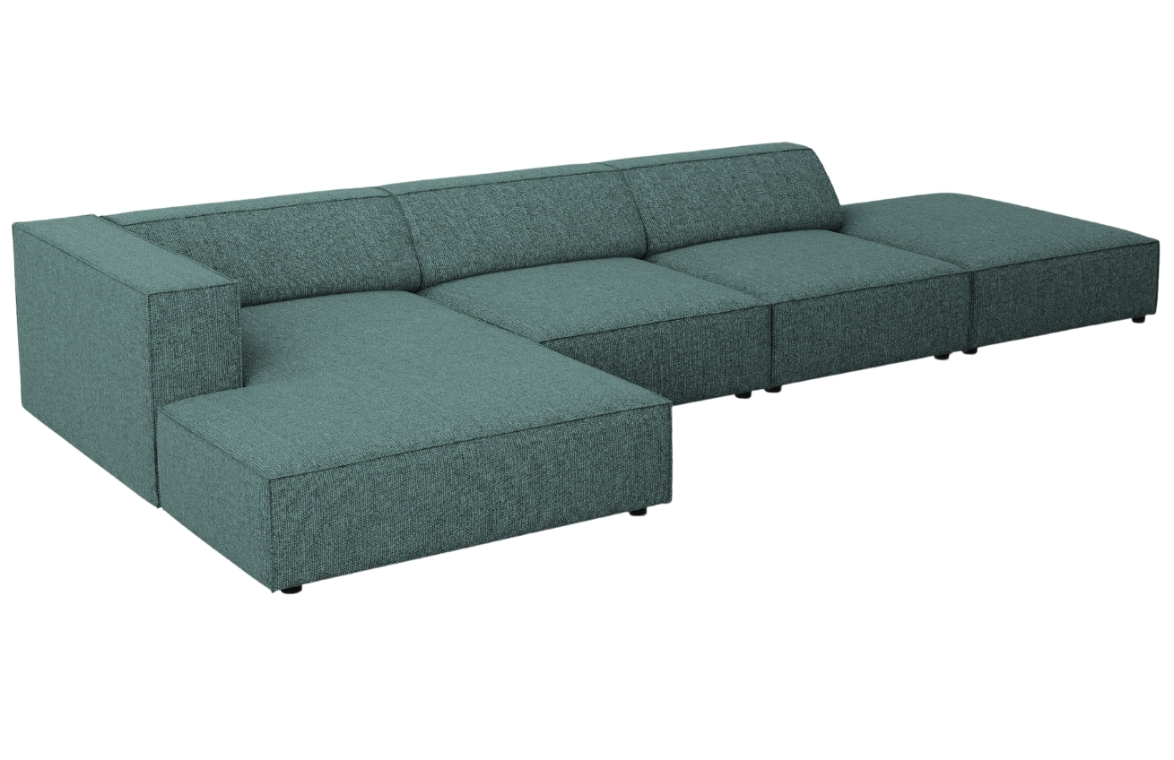 Petrolejová čalouněná rohová pohovka Cosmopolitan Design Arendal 341 cm, levá