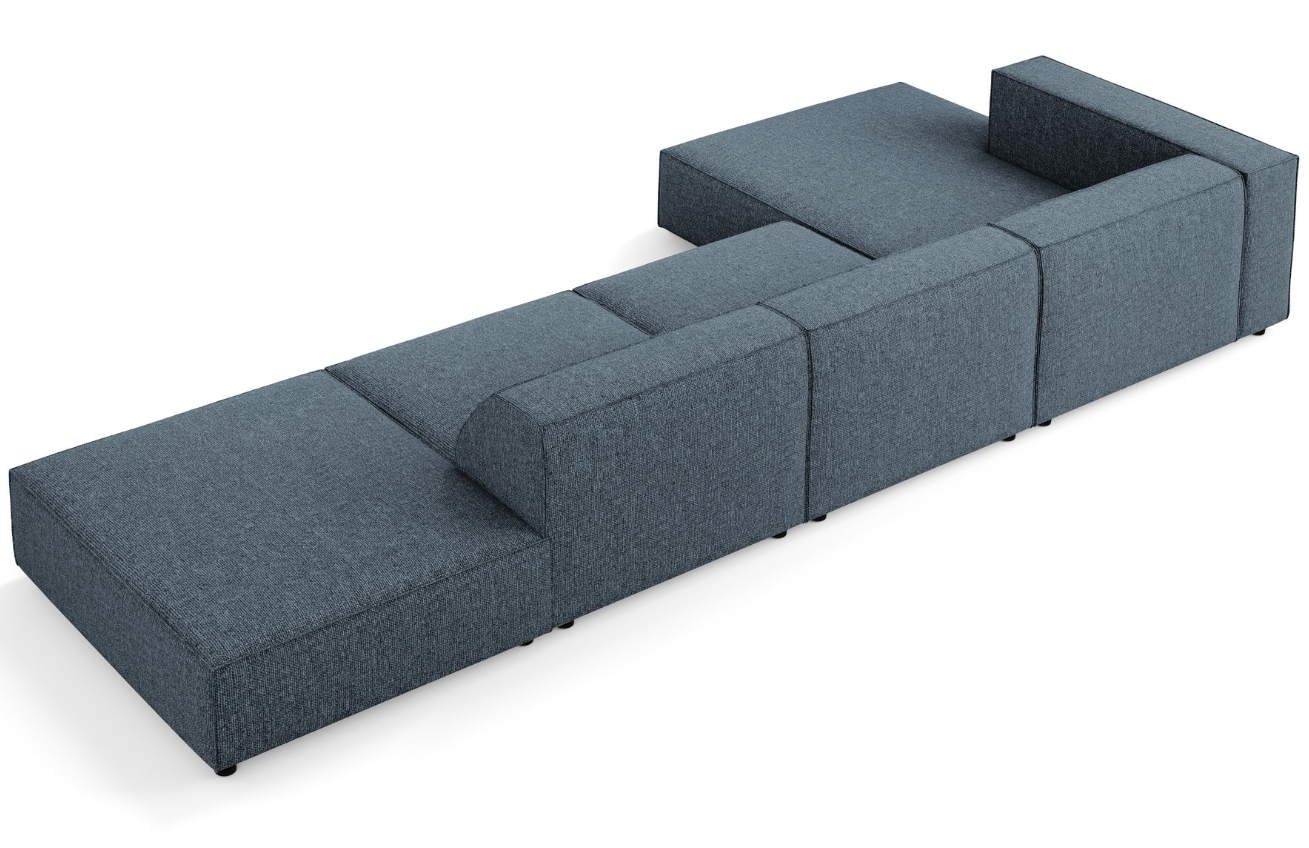 Královsky modrá čalouněná rohová pohovka Cosmopolitan Design Arendal 341 cm, levá