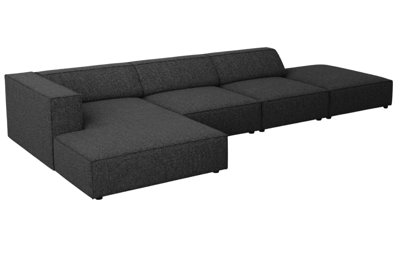 Černá čalouněná rohová pohovka Cosmopolitan Design Arendal 341 cm, levá