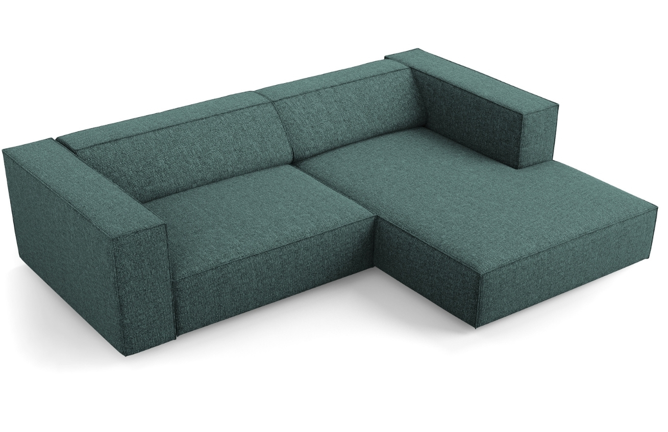 Petrolejová čalouněná rohová pohovka Cosmopolitan Design Arendal 224 cm, pravá