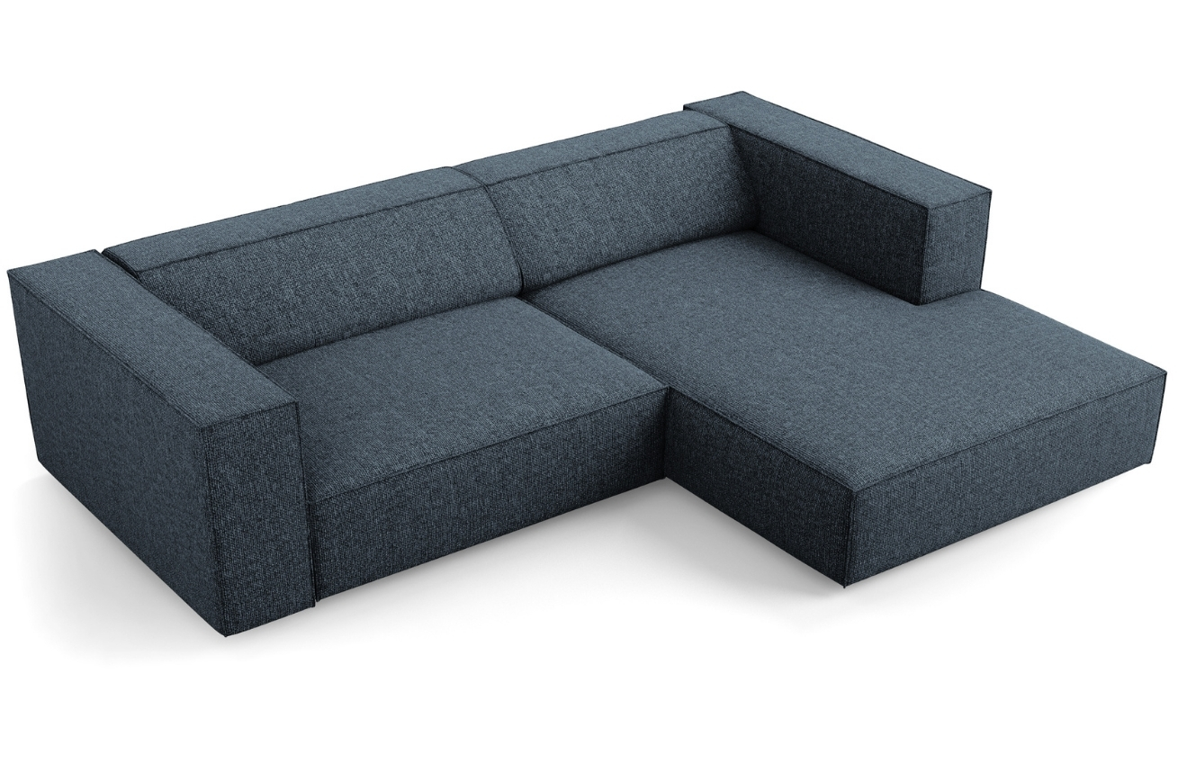 Královsky modrá čalouněná rohová pohovka Cosmopolitan Design Arendal 224 cm, pravá