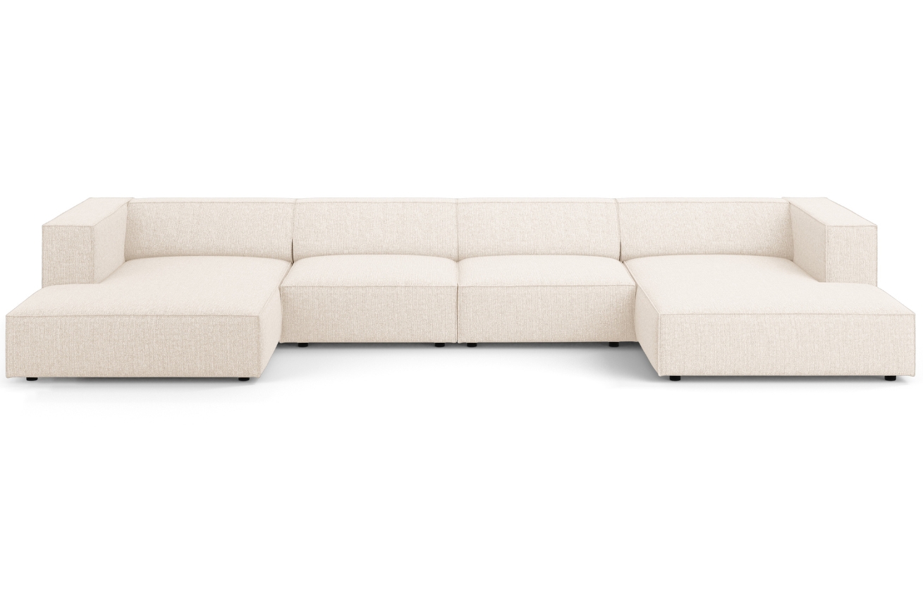 Světle béžová čalouněná rohová pohovka do "U" Cosmopolitan Design Arendal 364 cm