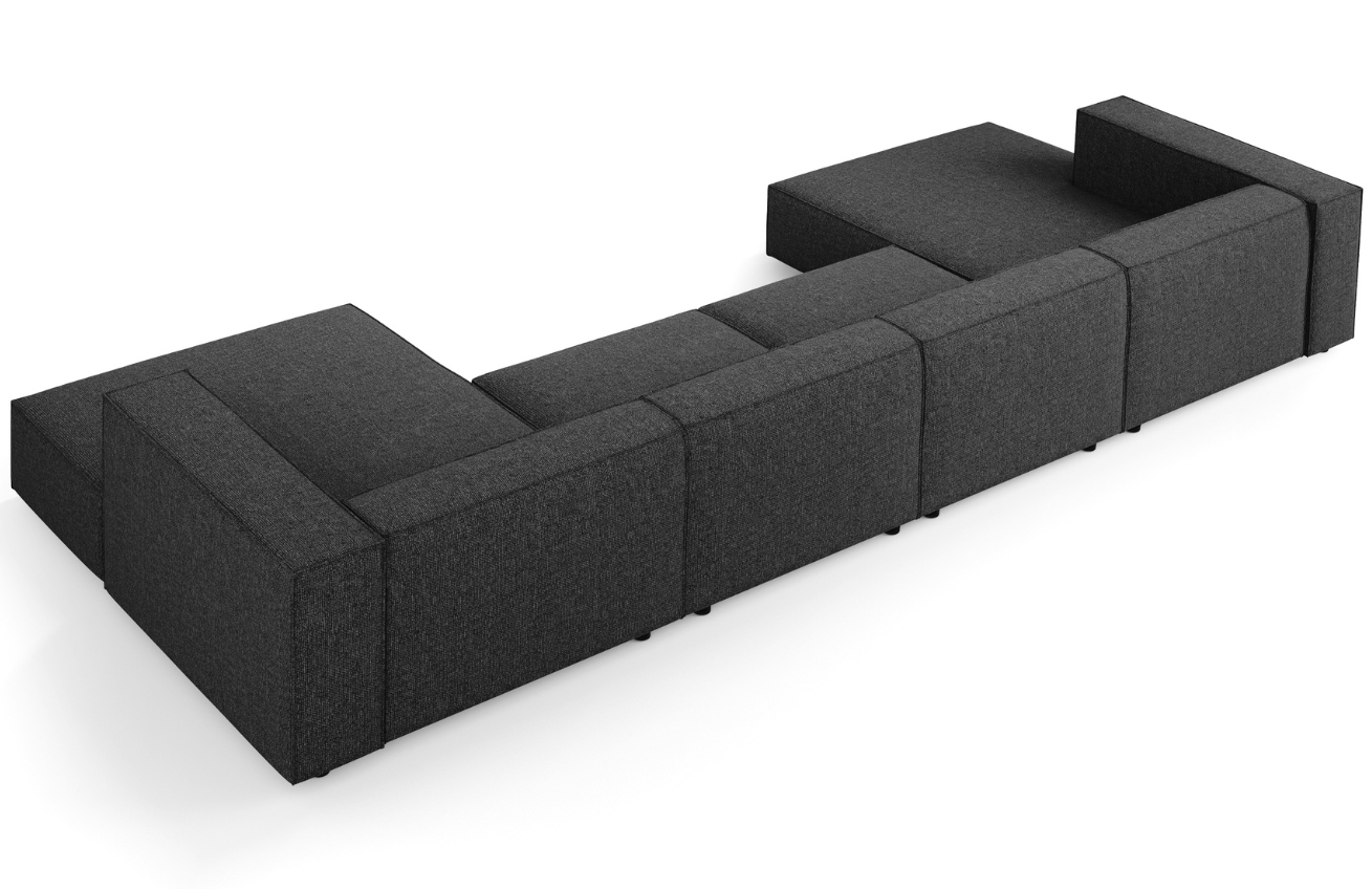 Černá čalouněná rohová pohovka do "U" Cosmopolitan Design Arendal 364 cm