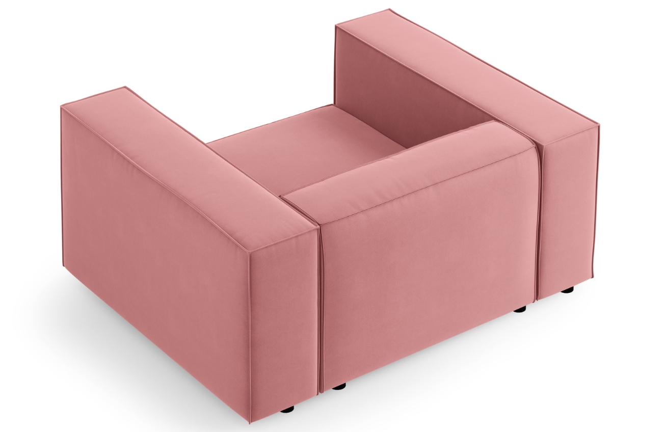 Růžové sametové křeslo Cosmopolitan Design Arendal