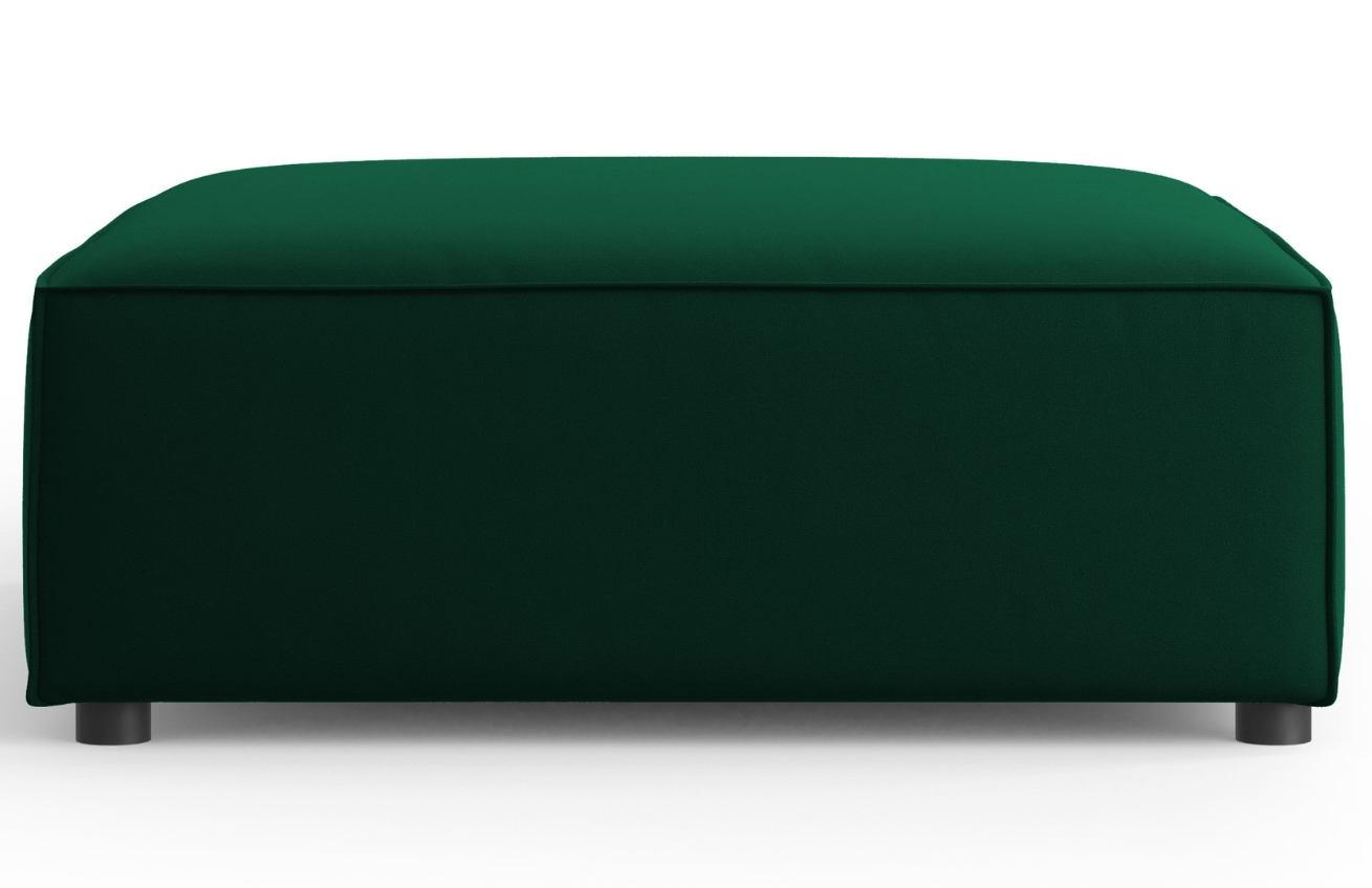 Lahvově zelená sametová podnožka Cosmopolitan Design Arendal 102 x 80 cm