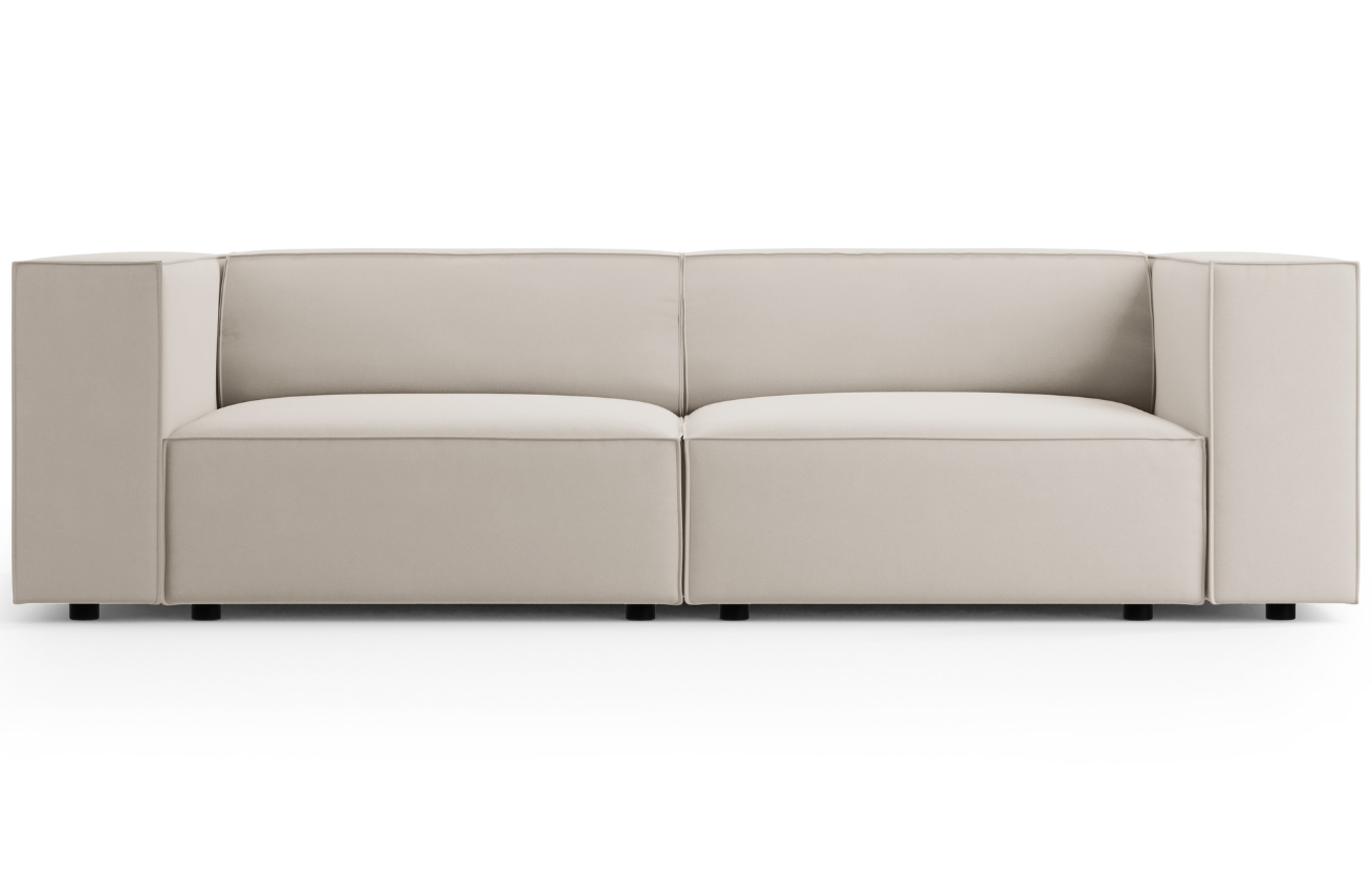 Světle béžová sametová třímístná pohovka Cosmopolitan Design Arendal 204 cm