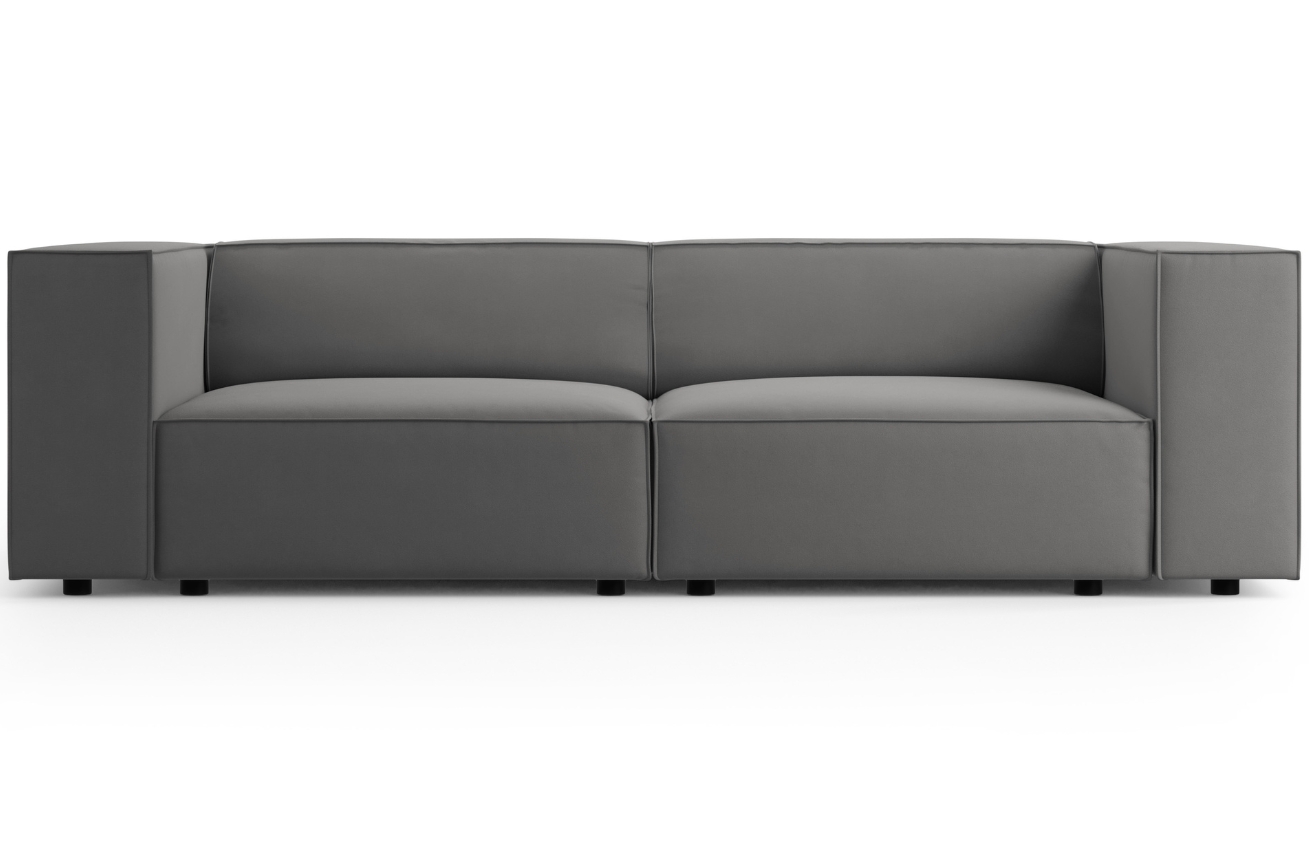 Šedá sametová třímístná pohovka Cosmopolitan Design Arendal 204 cm