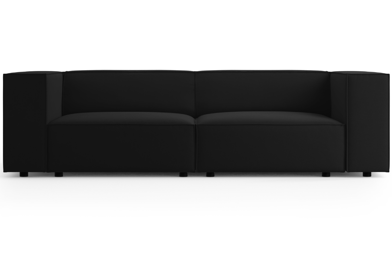 Černá sametová třímístná pohovka Cosmopolitan Design Arendal 204 cm