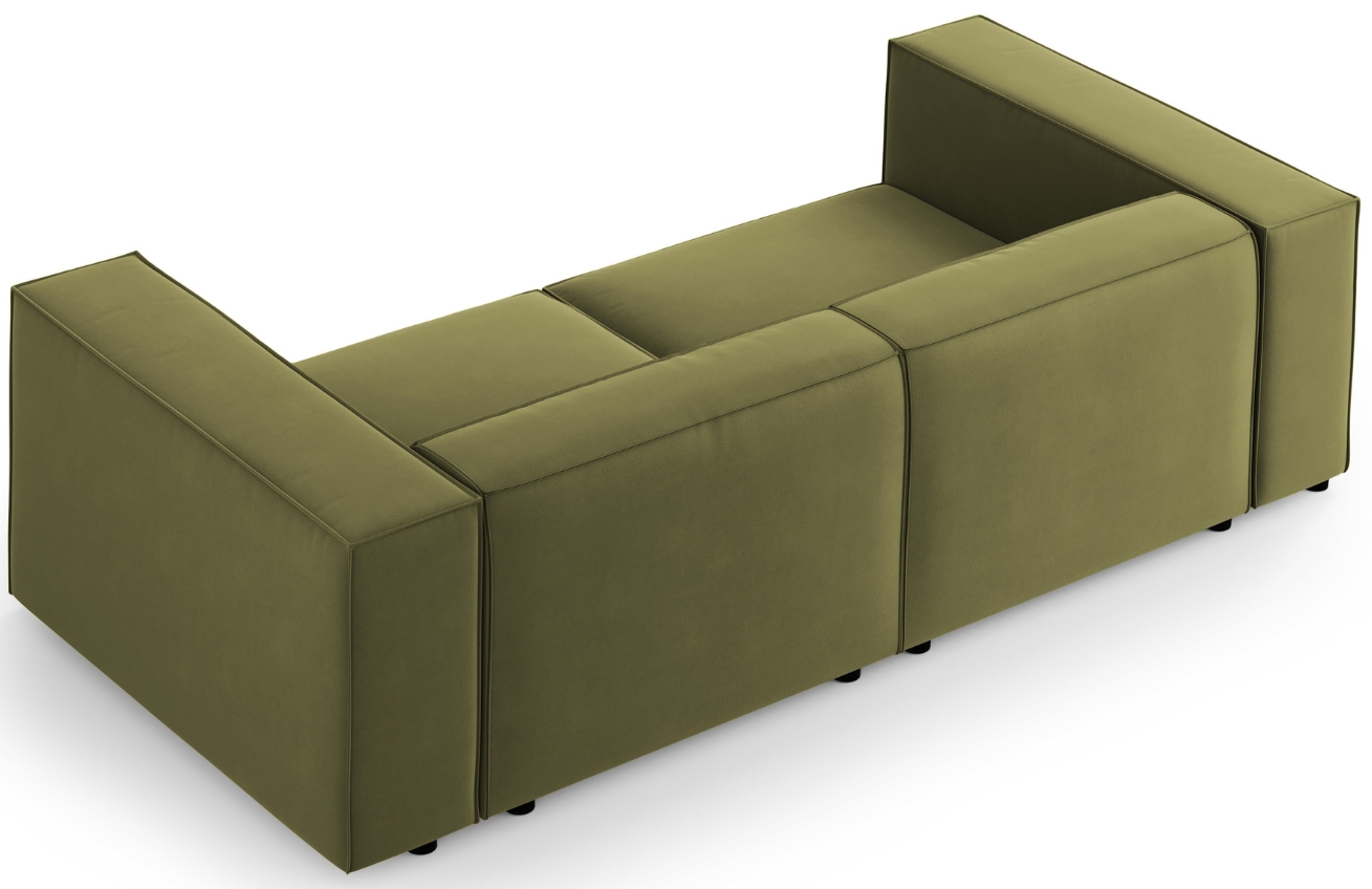 Zelená sametová třímístná pohovka Cosmopolitan Design Arendal 204 cm