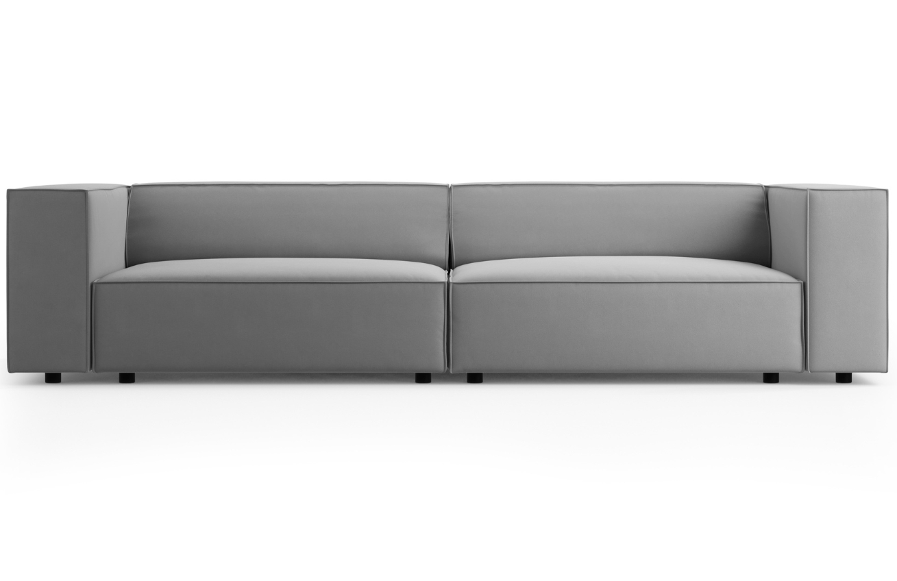 Světle šedá sametová čtyřmístná pohovka Cosmopolitan Design Arendal 244 cm