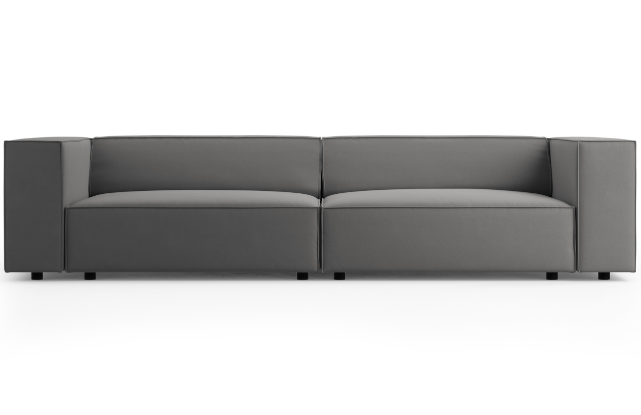Šedá sametová čtyřmístná pohovka Cosmopolitan Design Arendal 244 cm