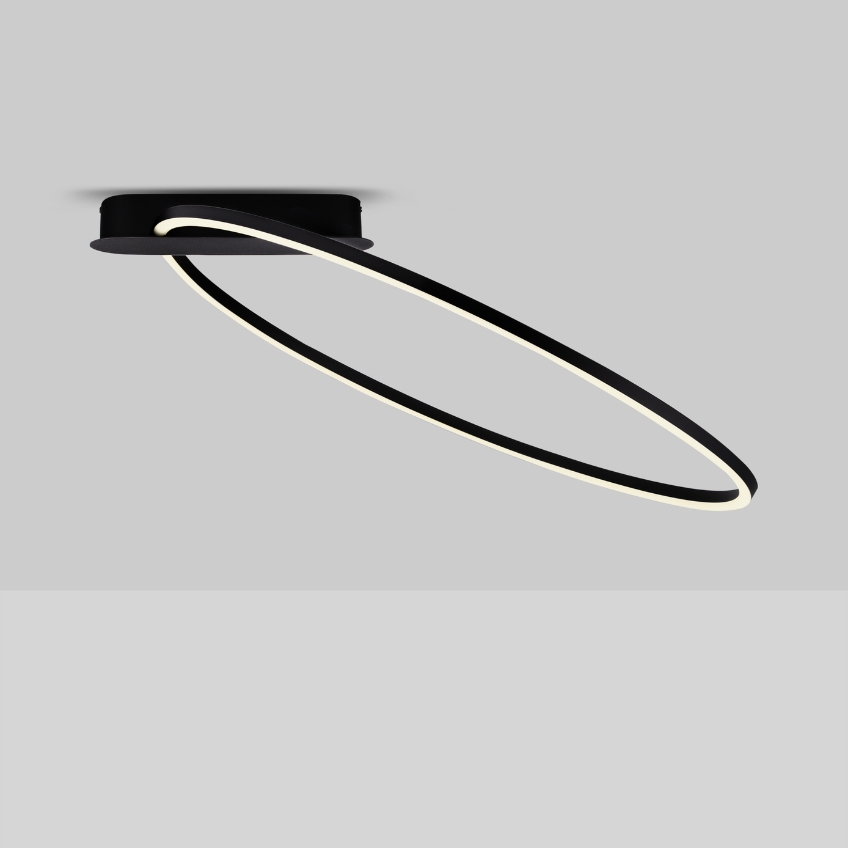 Černé kovové stropní LED světlo Nova Luce Kiklos 64 cm