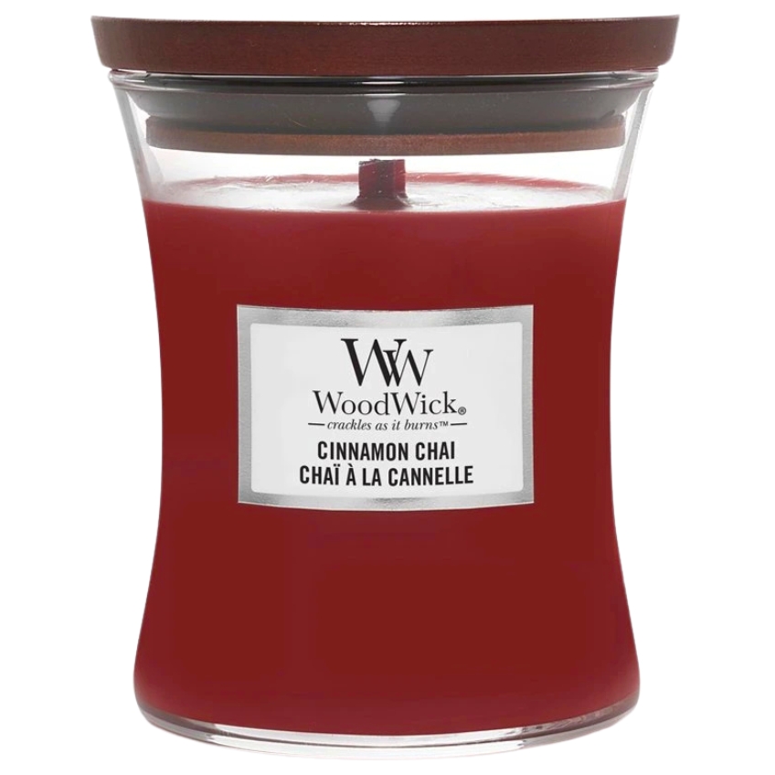 WoodWick Střední vonná svíčka WoodWick, Cinnamon Chai
