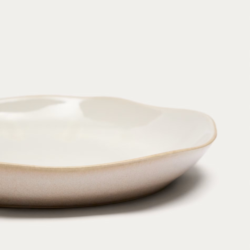 Bílý keramický dezertní talíř Kave Home Tiraya 24 cm