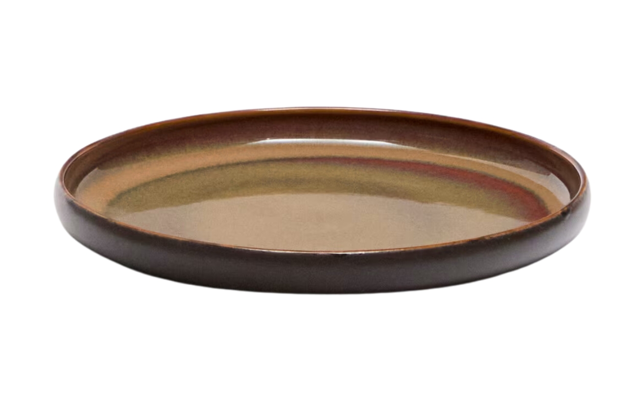 Hnědý keramický dezertní talíř Kave Home Uilo 21,5 cm