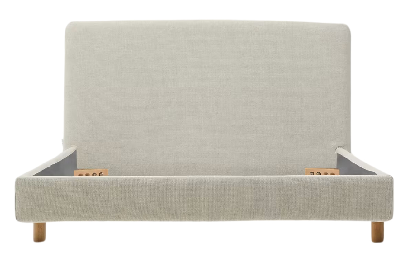 Šedá čalouněná jednolůžková postel Kave Home Valma 90 x 200 cm