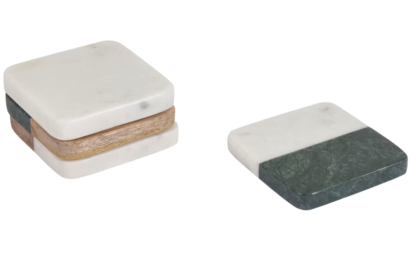 Set čtyř mramorových podtácků Kave Home Wilmina