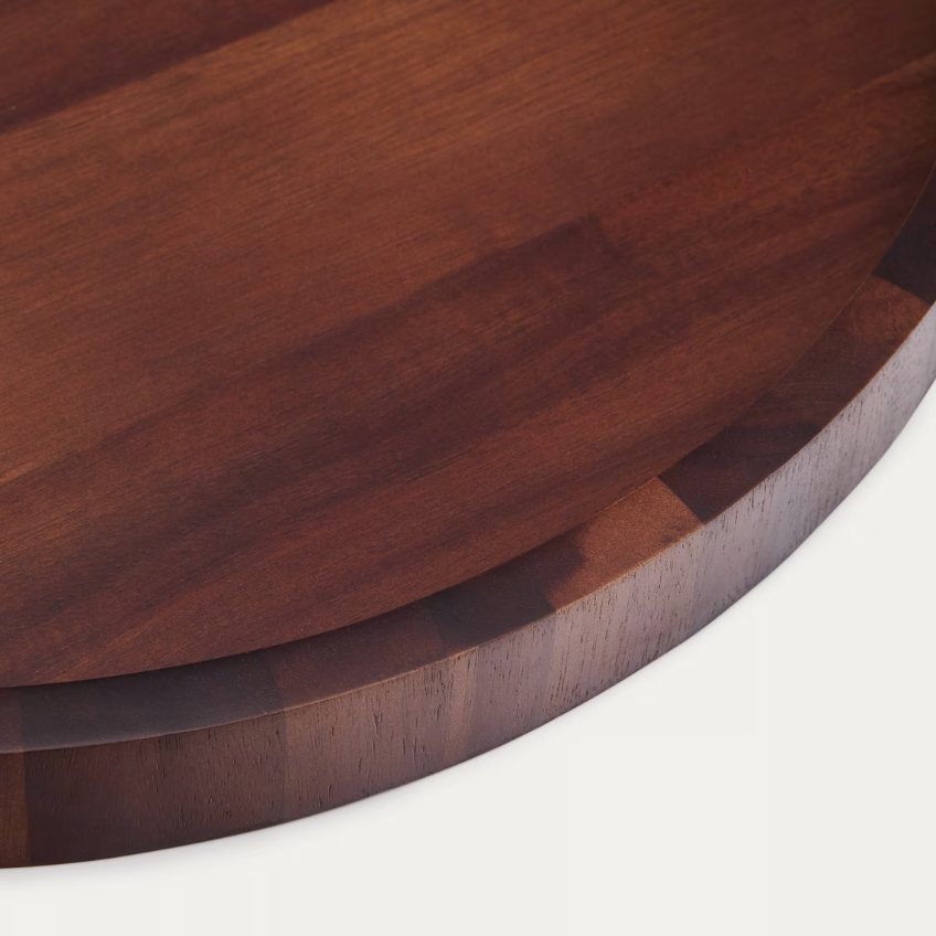 Tmavý dřevěný podnos Kave Home Zoa 50 cm