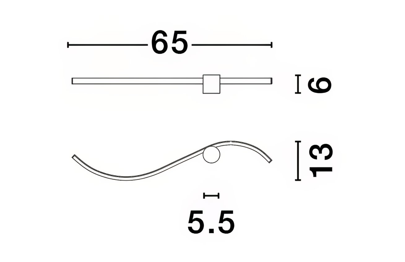Černé kovové nástěnné LED světlo Nova Luce Kima 65 cm