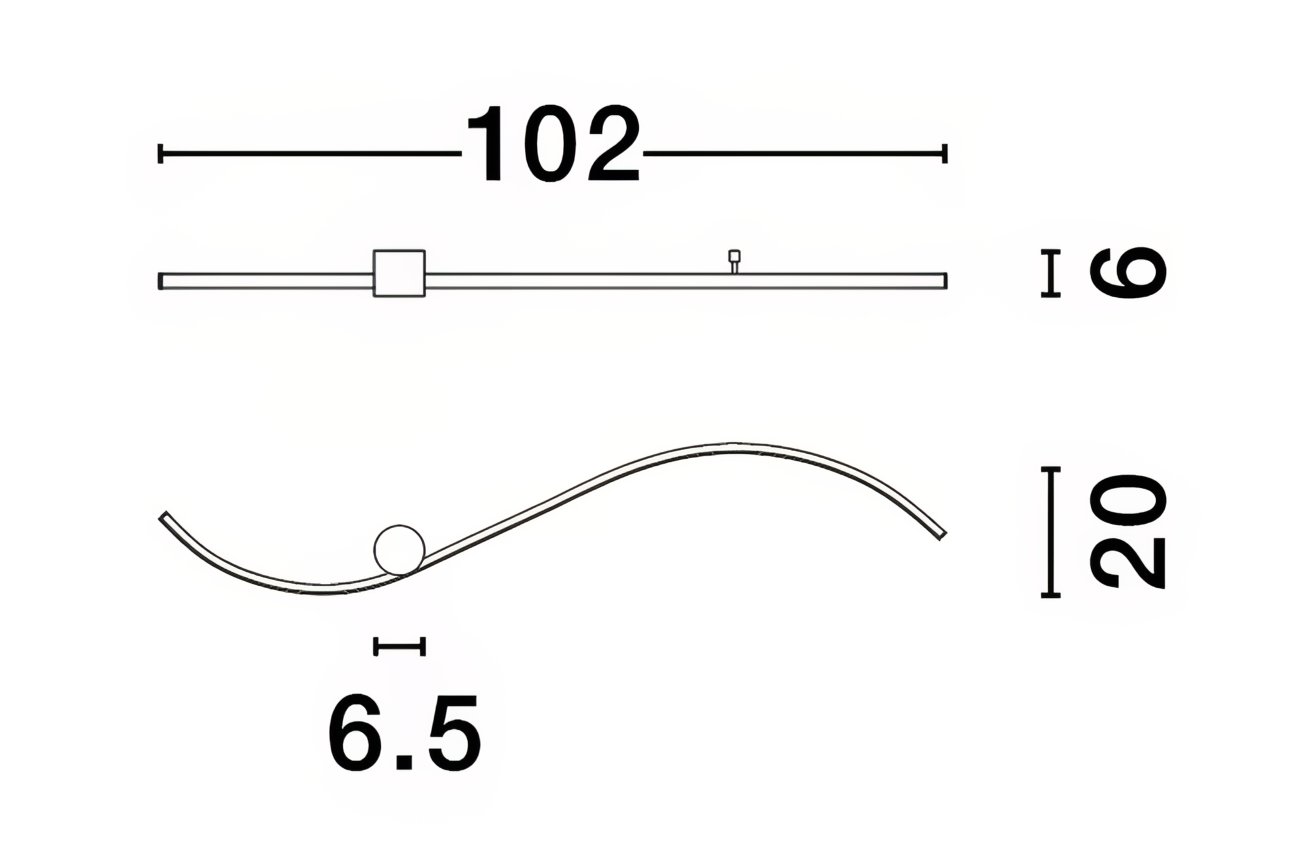 Černé kovové nástěnné LED světlo Nova Luce Kima 102 cm