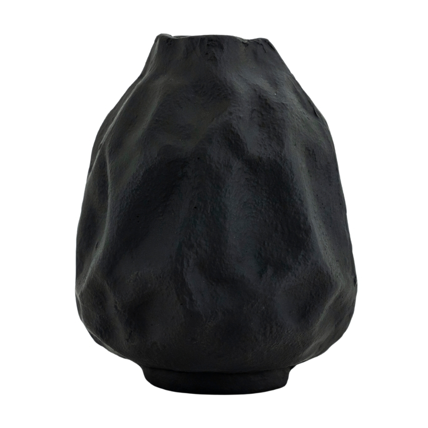 By-Boo Černá hliníková váza Dent 26,5 cm