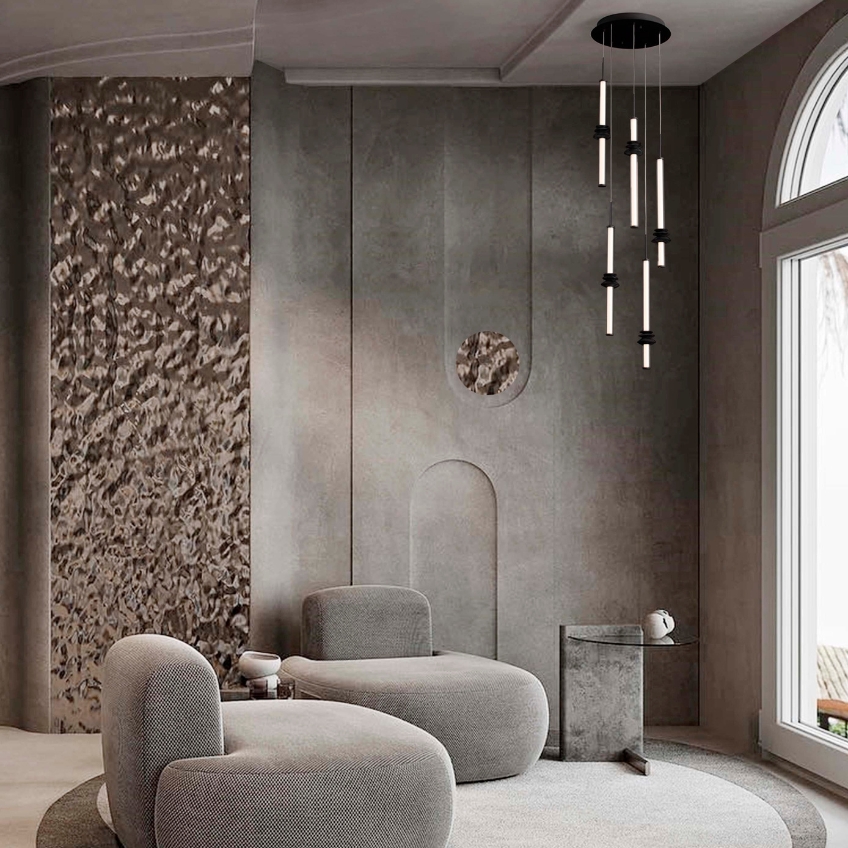 Černé závěsné LED světlo Nova Luce Atmosfera II. 35 cm